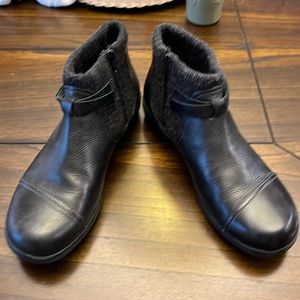 Size 12 Clark's Collection Ultimate Comfort Black Leather Boots